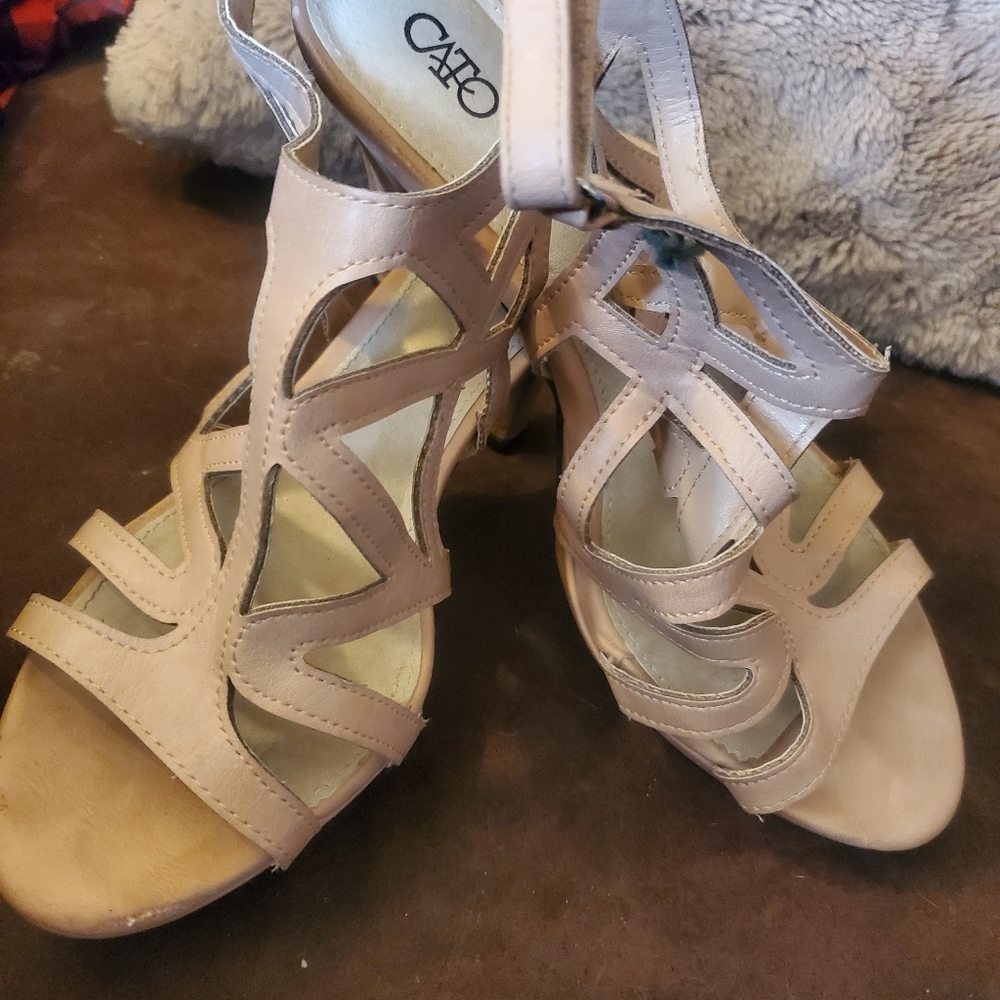 Womens Cato Nude Strappy Heels Size 8M
